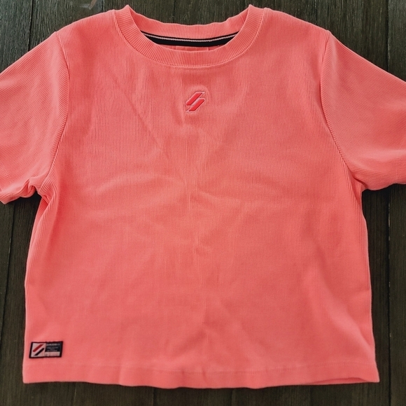 Superdry Cropped Rib T Shirt 8 - Picture 1 of 9